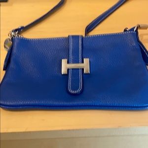 Vera Pelle Leather crossbody with silver hardware